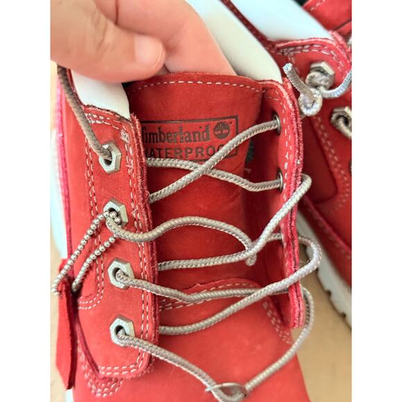 TIMBERLAND NELLIES DOUBLE RED NUBUCK WOMENS SIZE 8 - Picture 7 of 9
